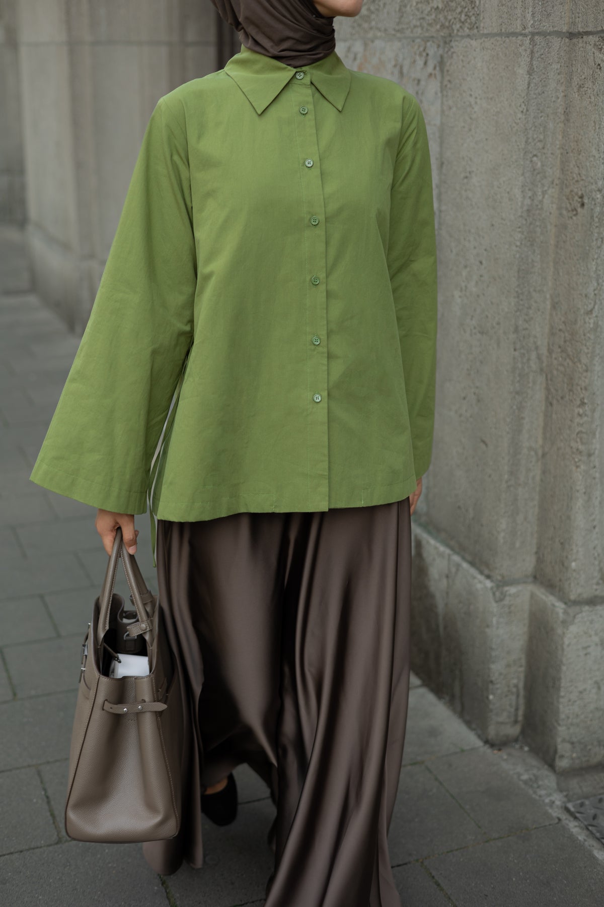 Satin Skirt BROWN