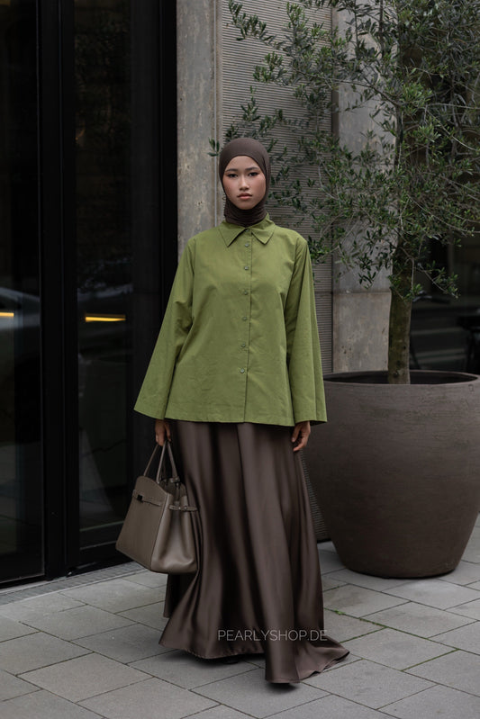 Satin Skirt BROWN