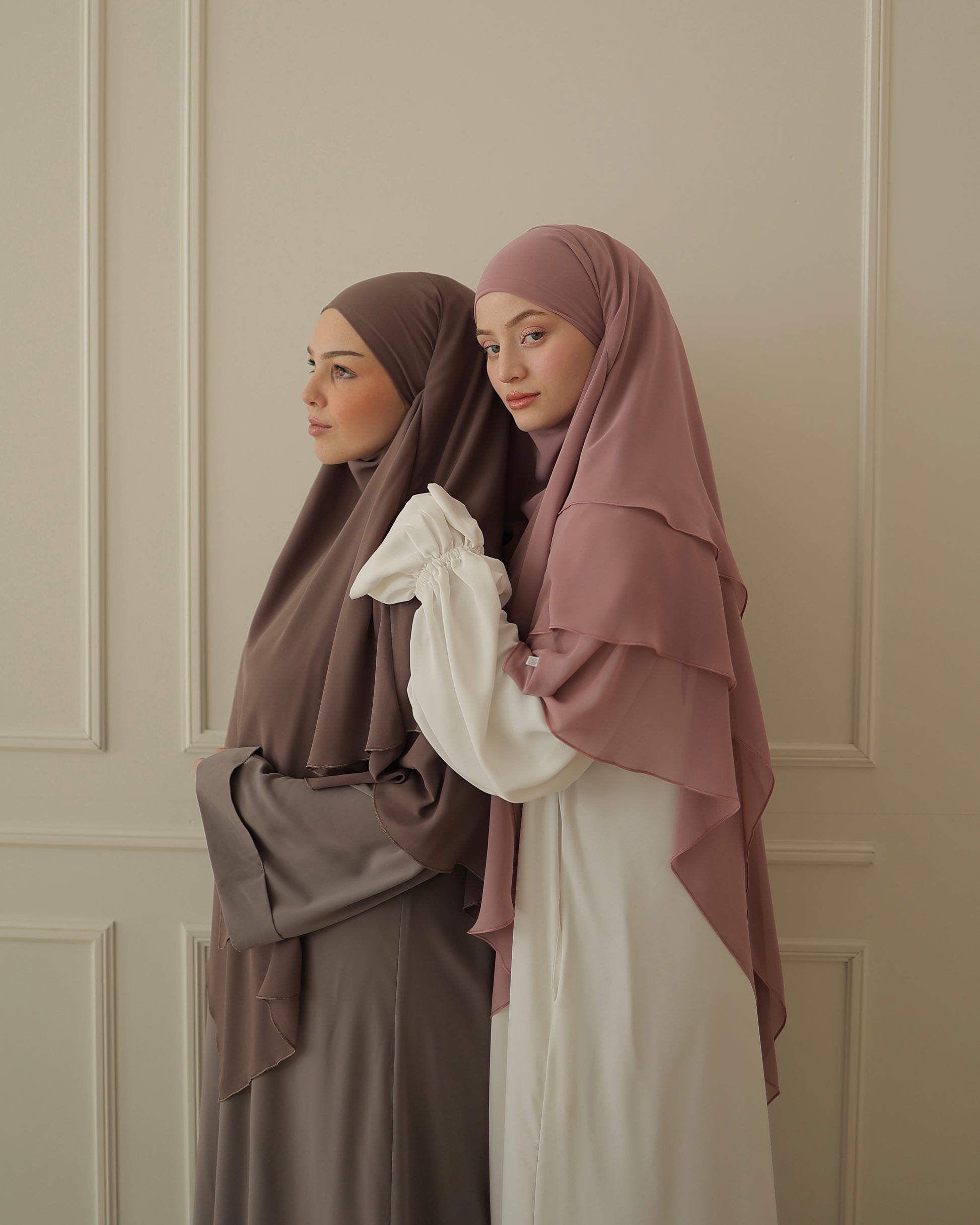 Three-layer chiffon Khimar BERRY