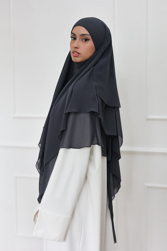 Three-layer chiffon Khimar THUNDER