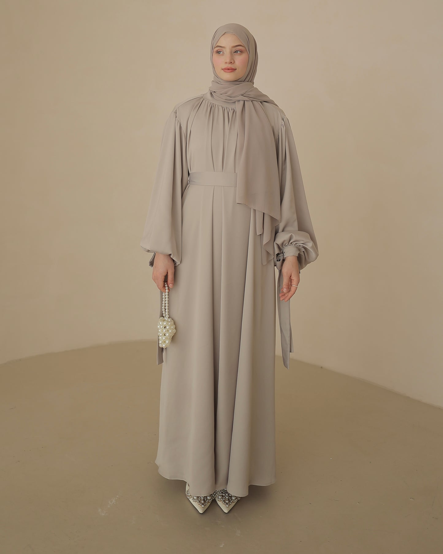 Satin Abaya PEARL (ohne Gürtel)