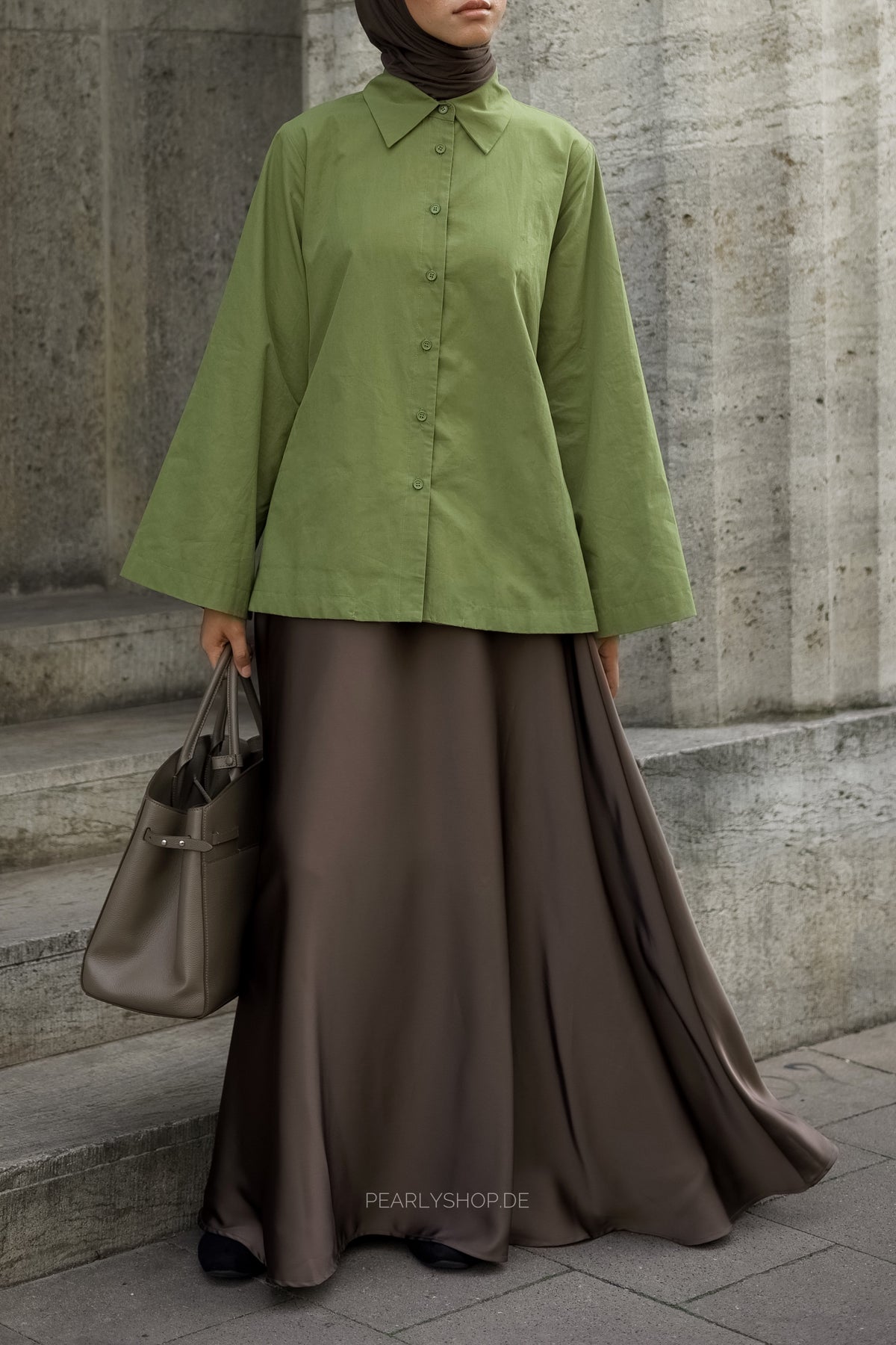 Satin Skirt BROWN