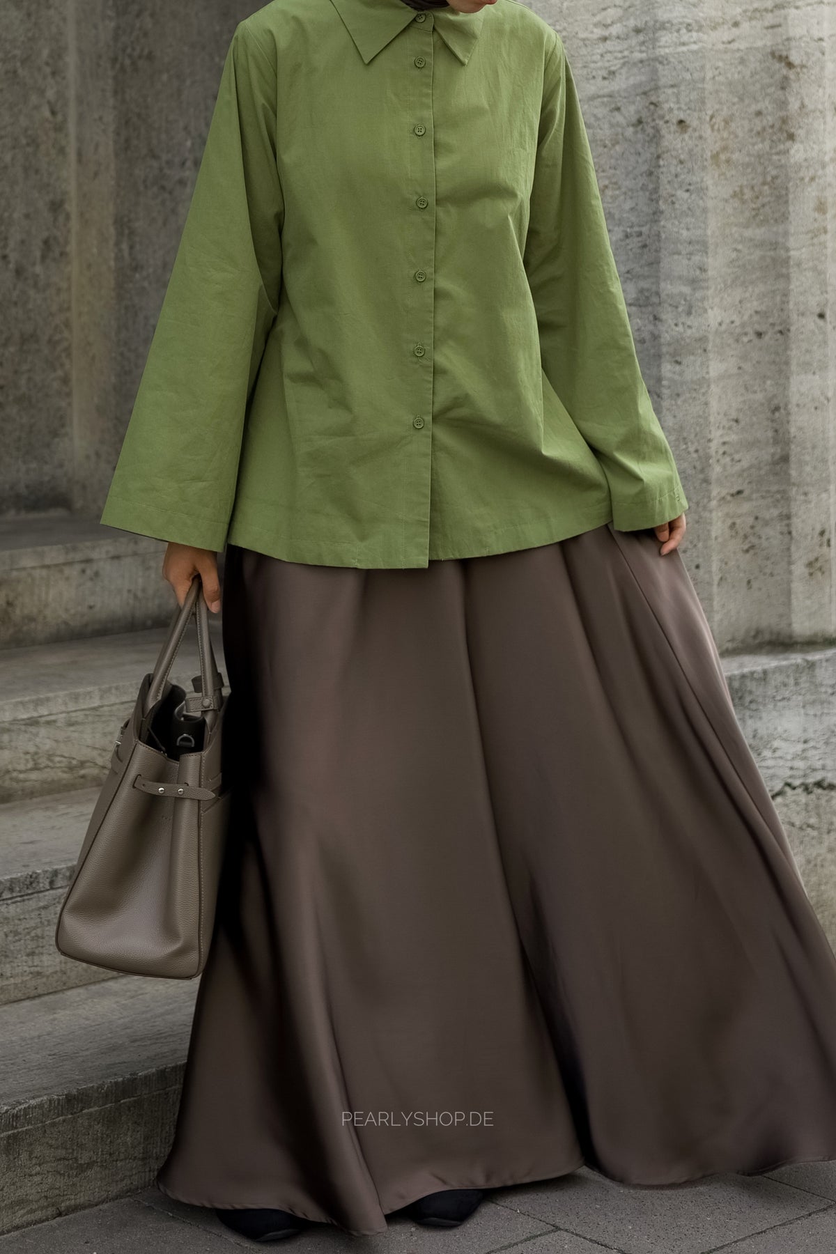 Satin Skirt BROWN