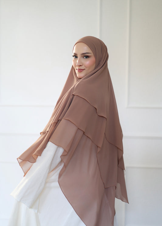 Chiffon Khimar CINNAMON